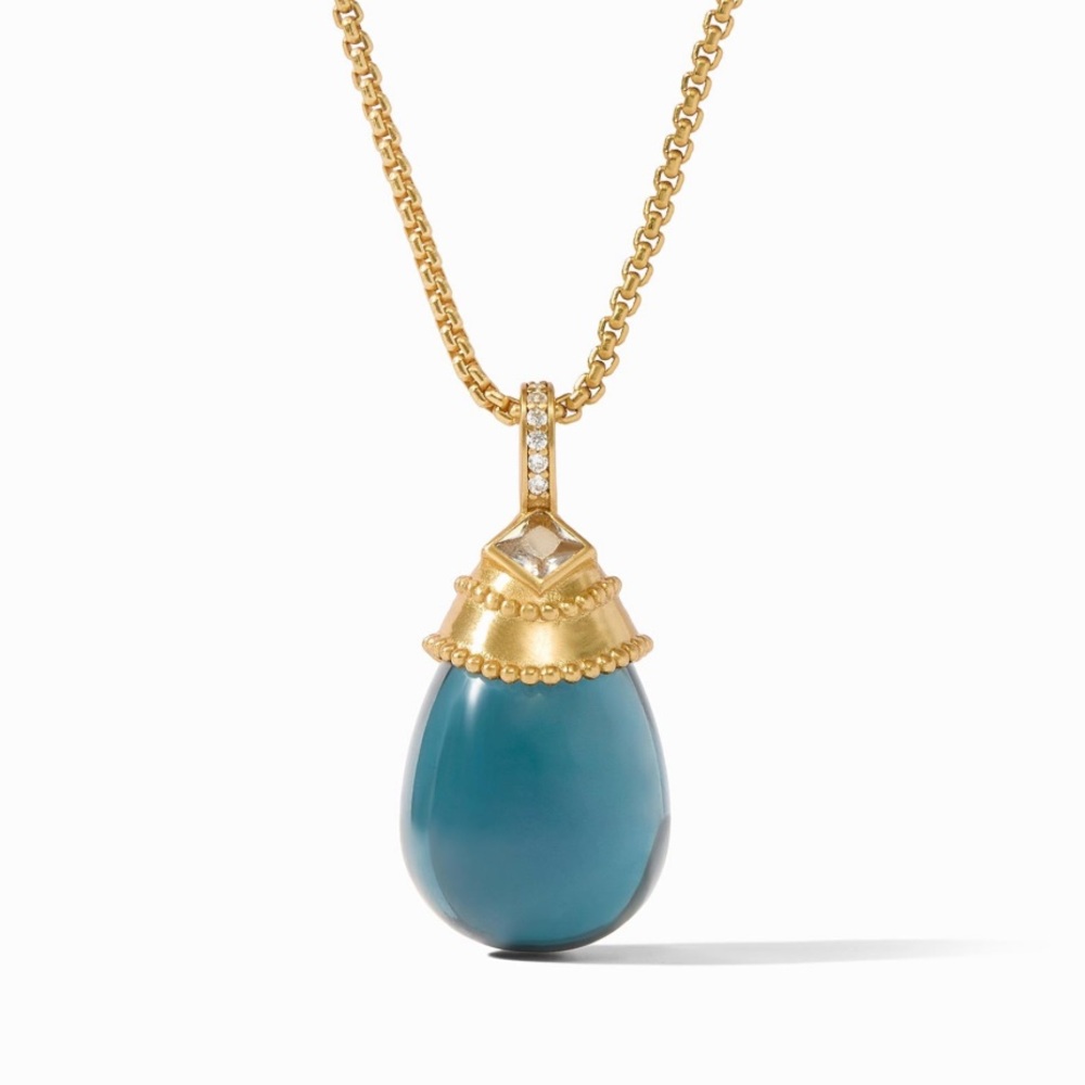 JULIE VOS® NOEL PENDANT NECKLACE PEACOCK BLUE